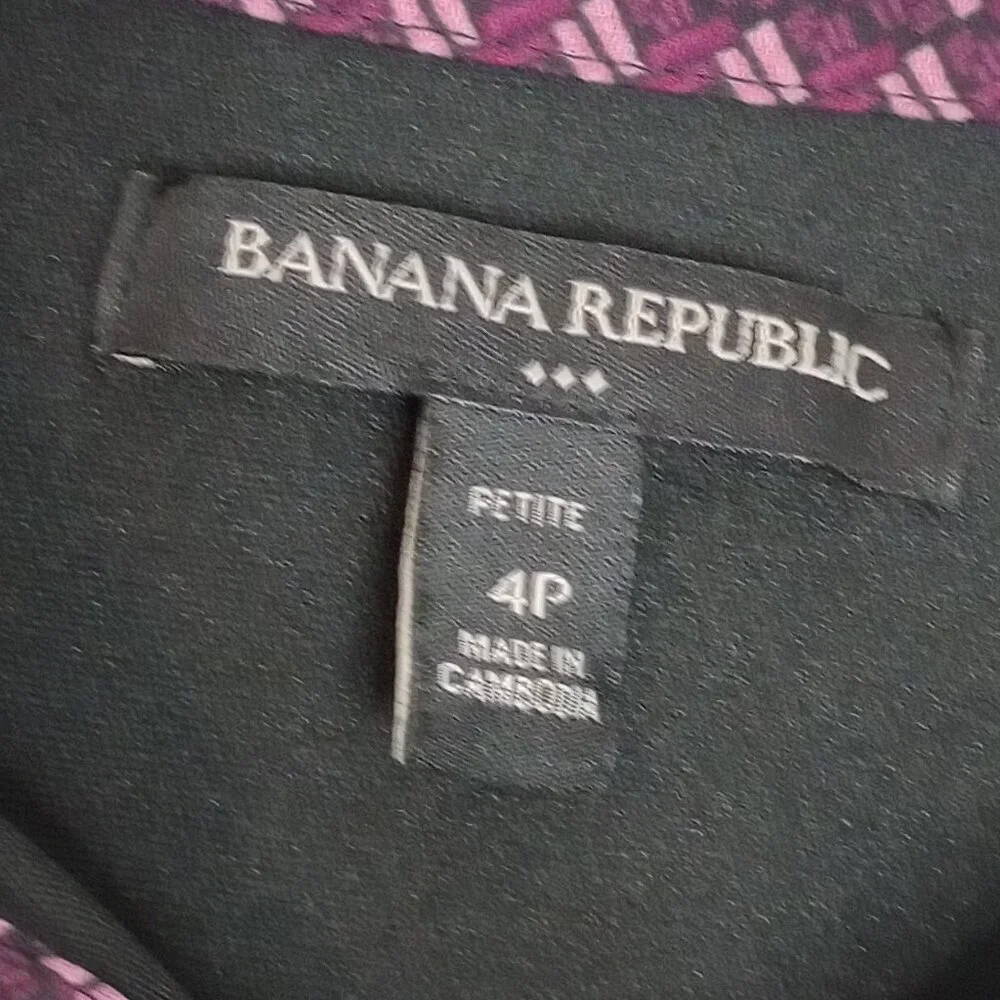 Banana Republic Maroon Geometric Print Pleated Shirt Dress